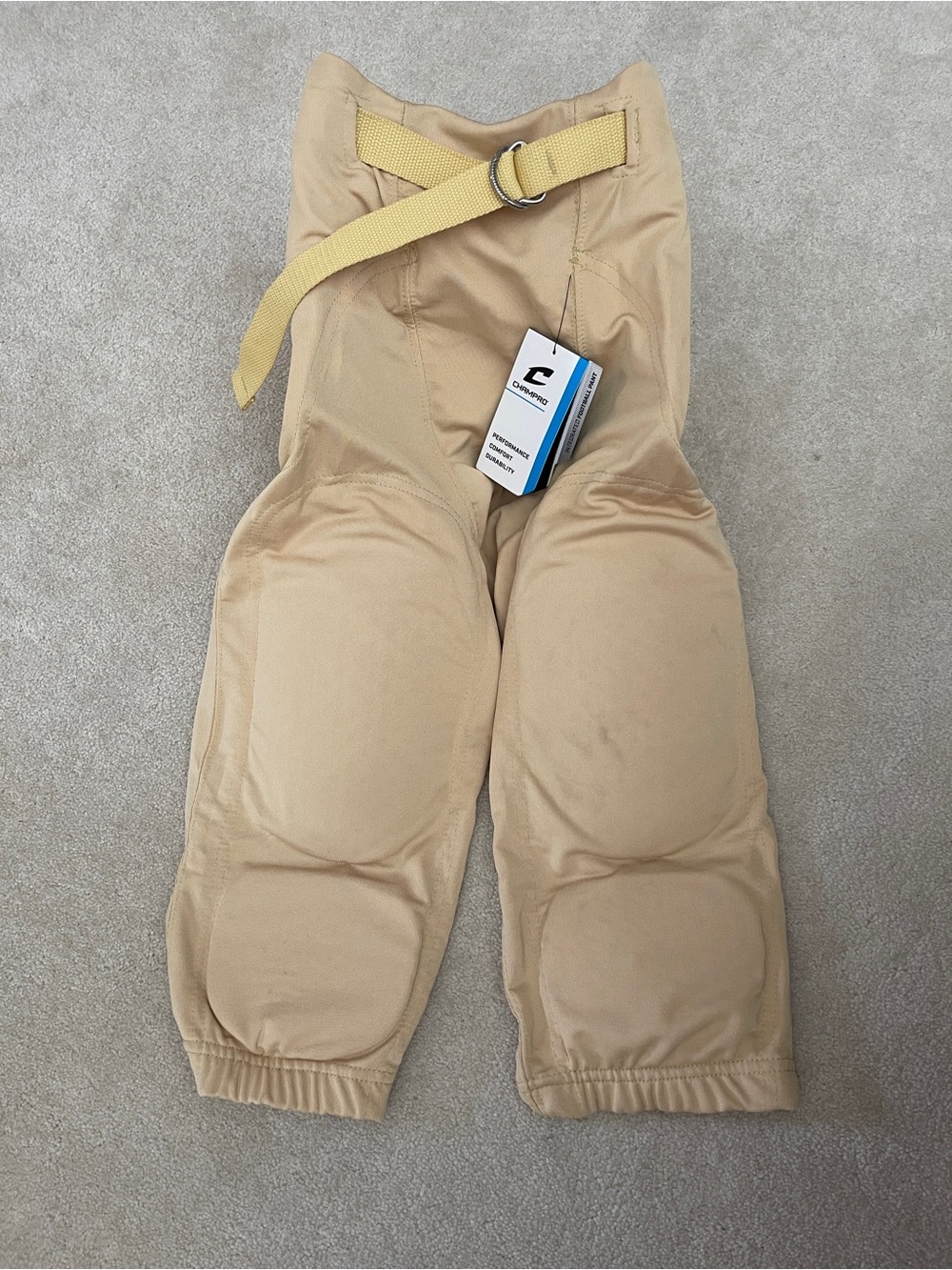 Champro Padded Beige football Bottoms with Belt
